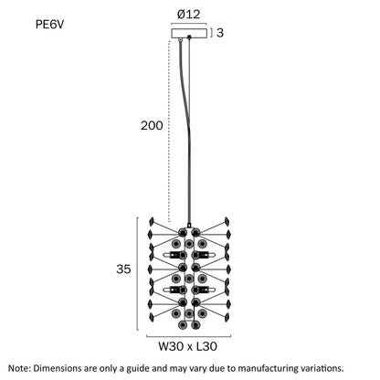 Telbix Lerida 6 Light Vertical Pendant - Mases LightingTelbix
