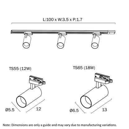 Telbix LOGIK TRACK LIGHT 12W LOGIK TS55.3 - BK - Mases LightingTelbix