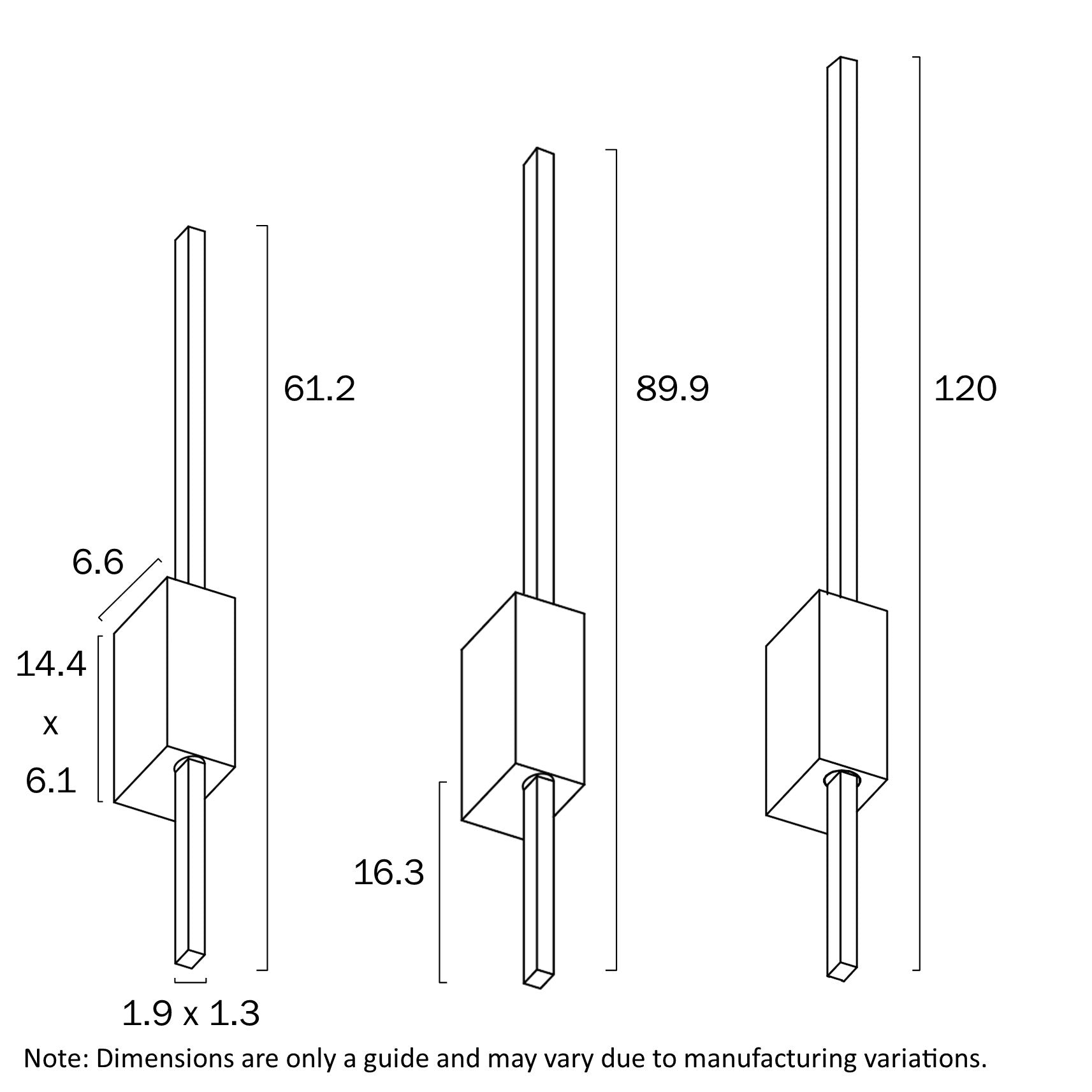 Telbix Madras Wall Light in Black or White 120cm-90cm-60cm
