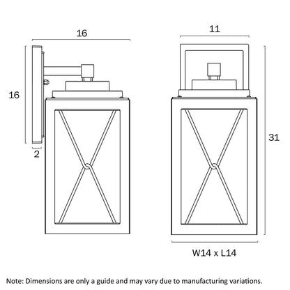 Telbix Mallory 30 Exterior Wall Light MALLORY EX30 - BK - Mases LightingTelbix