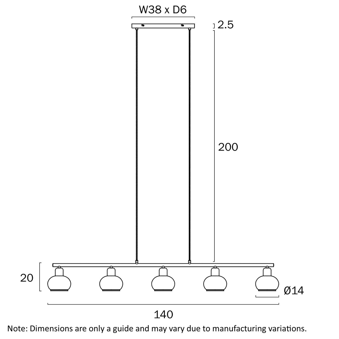 Telbix Marbell 5 Light Pendant - Mases LightingTelbix