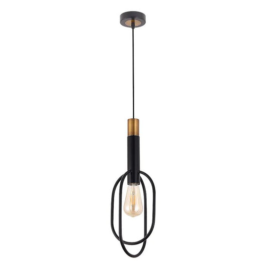 Telbix Marvin 1 Lt Pendant Oval - Black Gold - Mases LightingTelbix