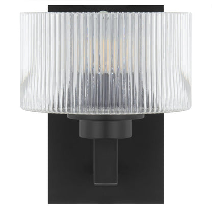 Telbix Moreno II Wall Light with Ribbed Glass Shades Available in Antique Gold, Black & Antique Silver - Mases LightingTelbix