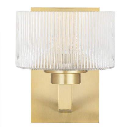 Telbix Moreno II Wall Light with Ribbed Glass Shades Available in Antique Gold, Black & Antique Silver - Mases LightingTelbix