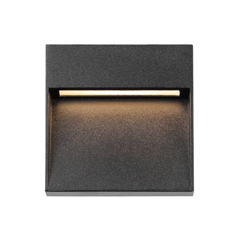 Telbix Musan Square LED Step Wall Light in Black