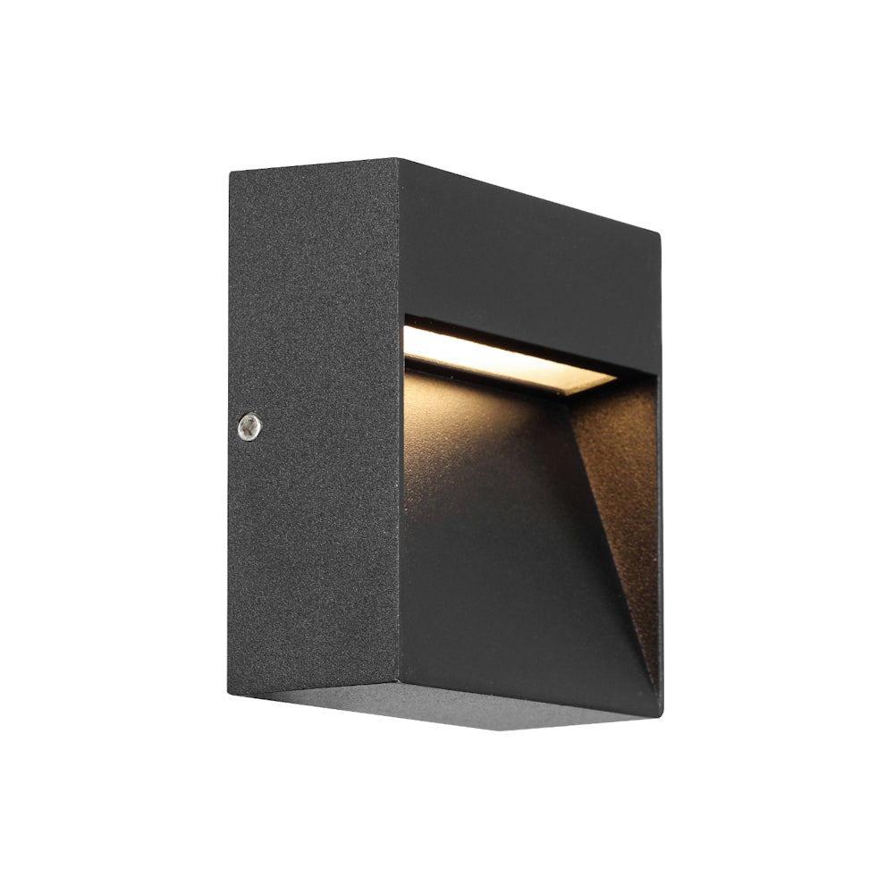 Telbix Musan Square LED Step Wall Light in Black