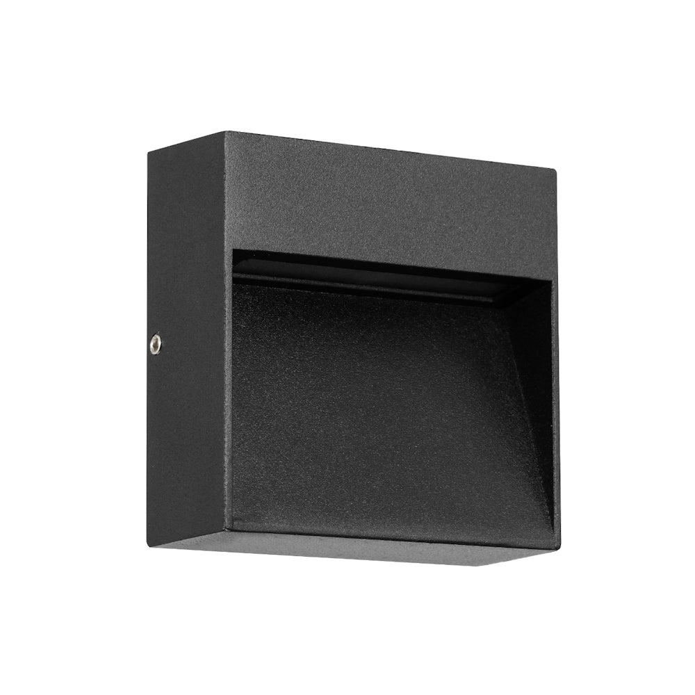 Telbix Musan Square LED Step Wall Light in Black