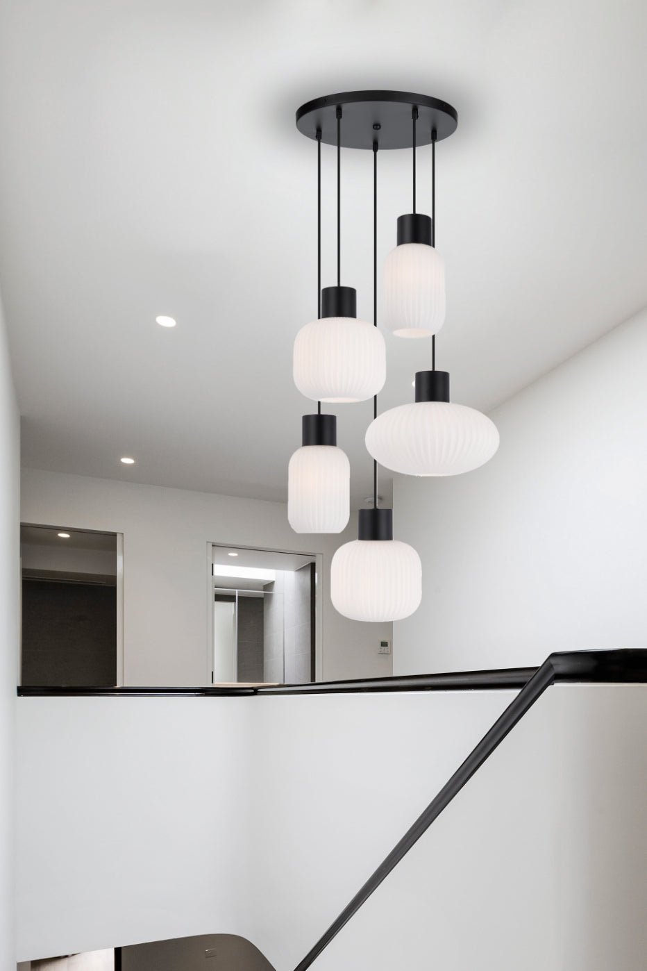 Telbix Nori 5 Lights Pendant - Black Opal Matt