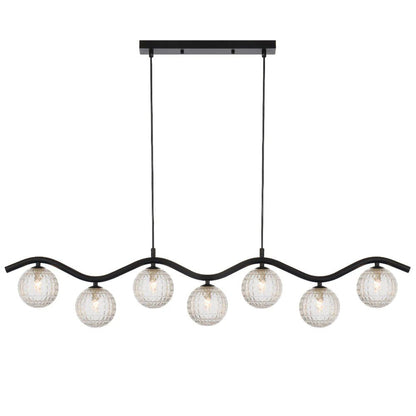 Telbix Orton 7 Light Pendant Black - Mases LightingTelbix