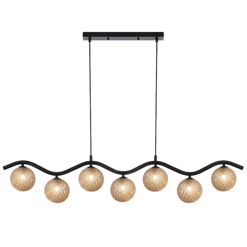 Telbix Orton 7 Light Pendant Black - Mases LightingTelbix