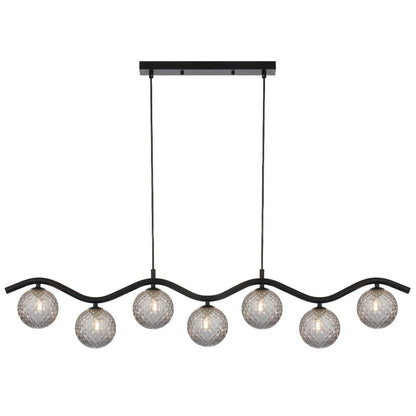 Telbix Orton 7 Light Pendant Black - Mases LightingTelbix