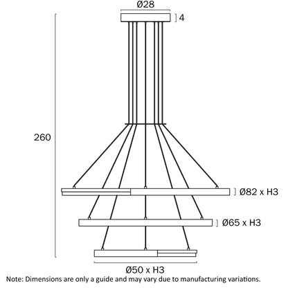Telbix Ostrom 3 Tier Pendant- Gold - Mases LightingTelbix