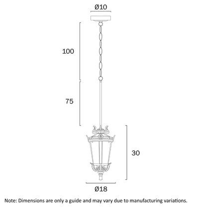 Telbix Pedral Outdoor Pendant Light in Bronze & Black | 18cm & 23cm - Mases LightingTelbix