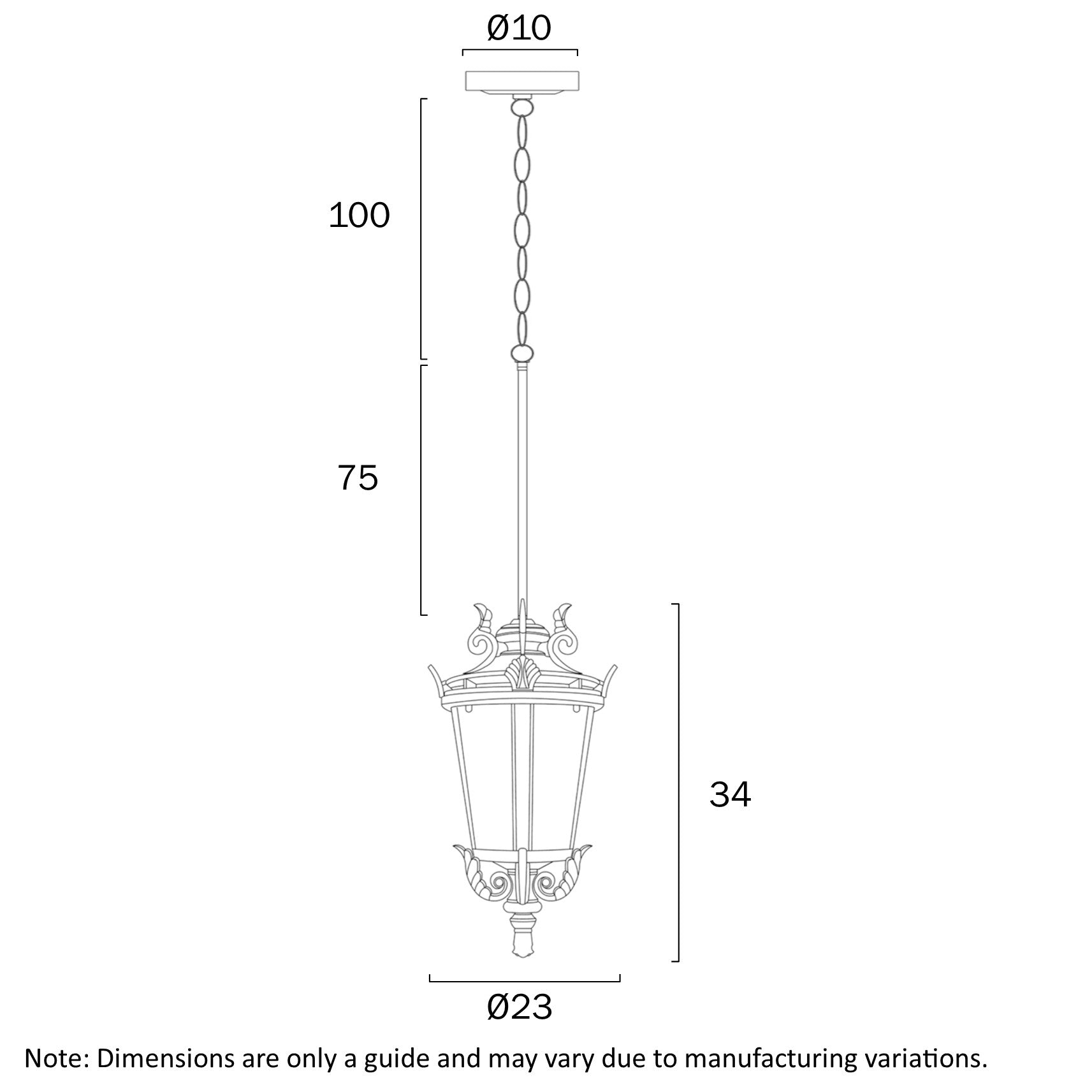 Telbix Pedral Outdoor Pendant Light in Bronze & Black | 18cm & 23cm
