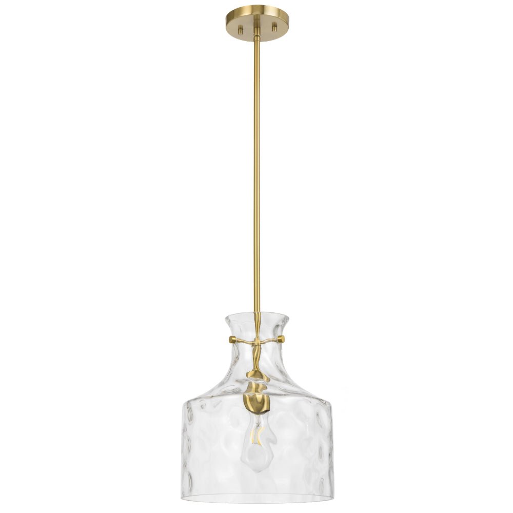 Telbix Perron 1 Light Pendant in Nickel, Black and Antique Gold