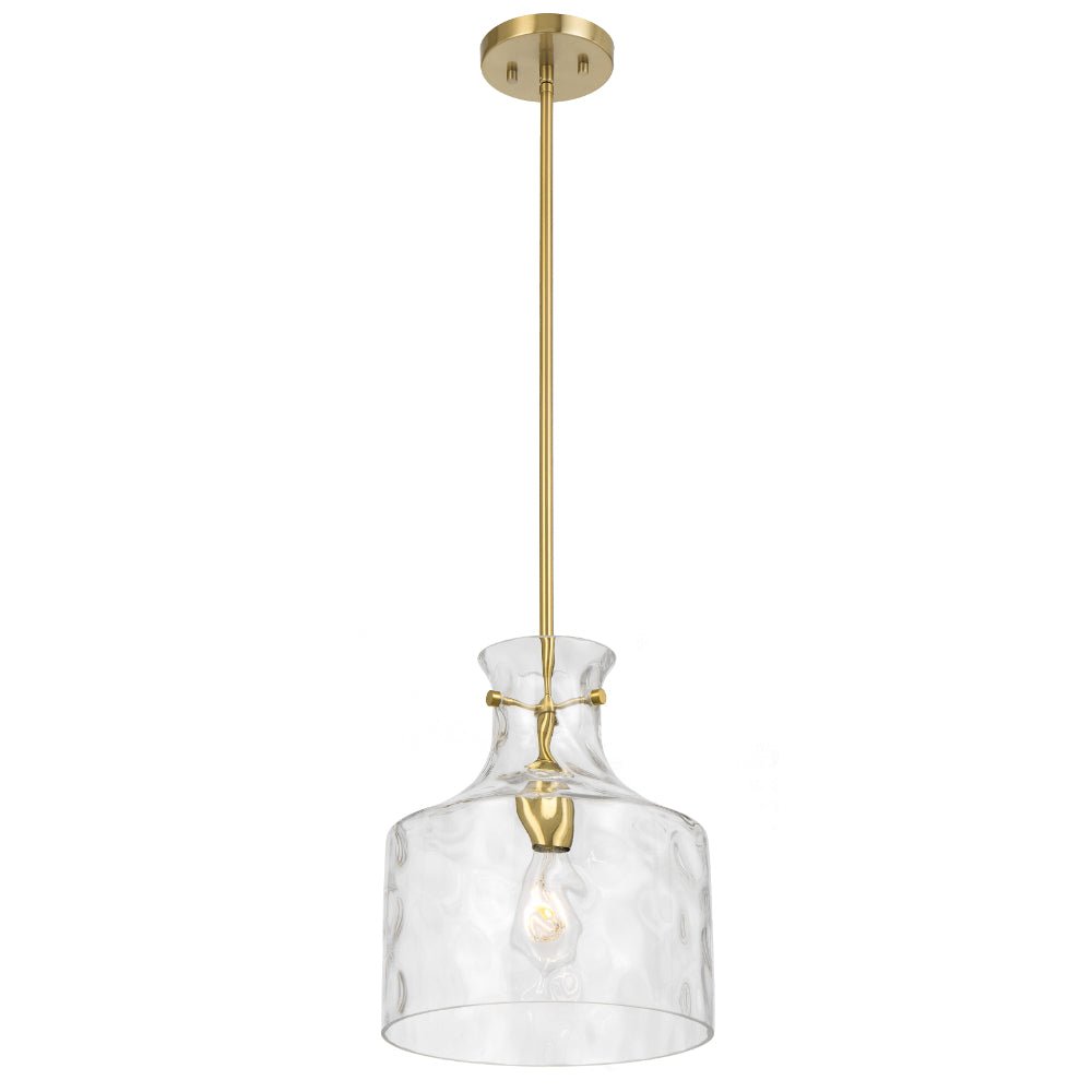 Telbix Perron 1 Light Pendant in Nickel, Black and Antique Gold