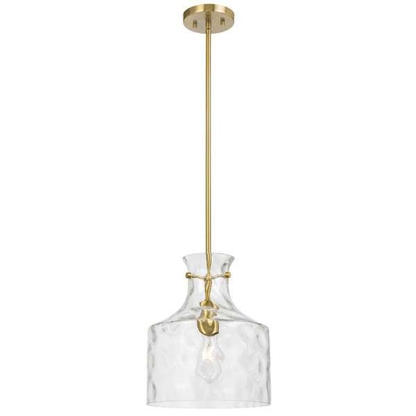 Telbix Perron 1 Light Pendant in Nickel, Black and Antique Gold