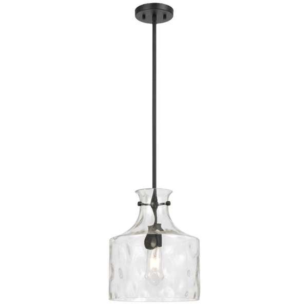 Telbix Perron 1 Light Pendant in Nickel, Black and Antique Gold