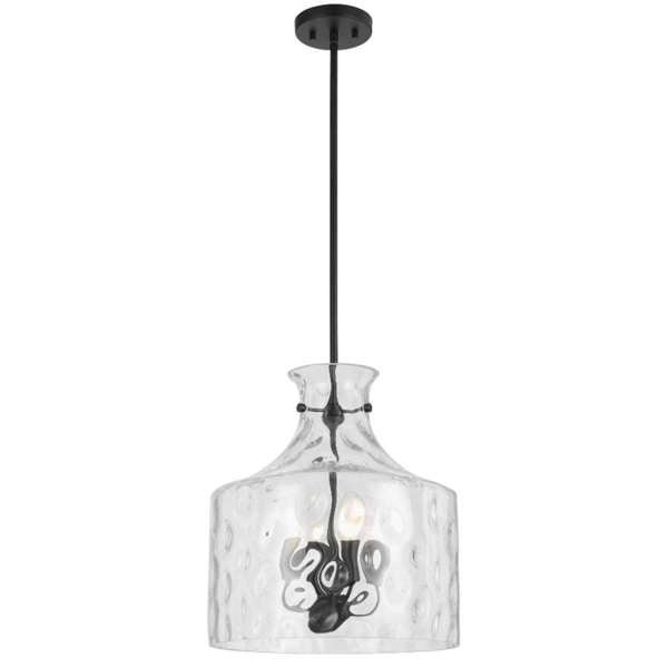 Telbix Perron 4 Light Pendant in Nickel, Black and Antique Gold