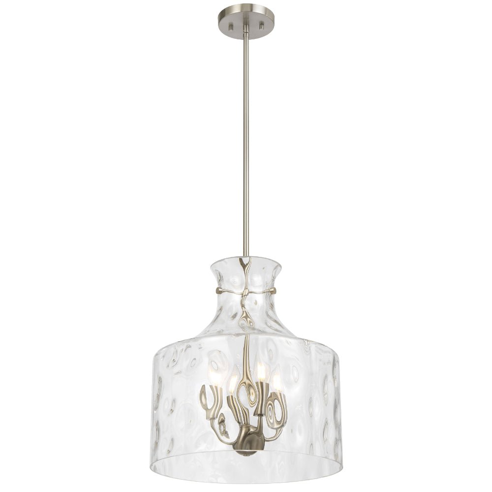 Telbix Perron 4 Light Pendant in Nickel, Black and Antique Gold