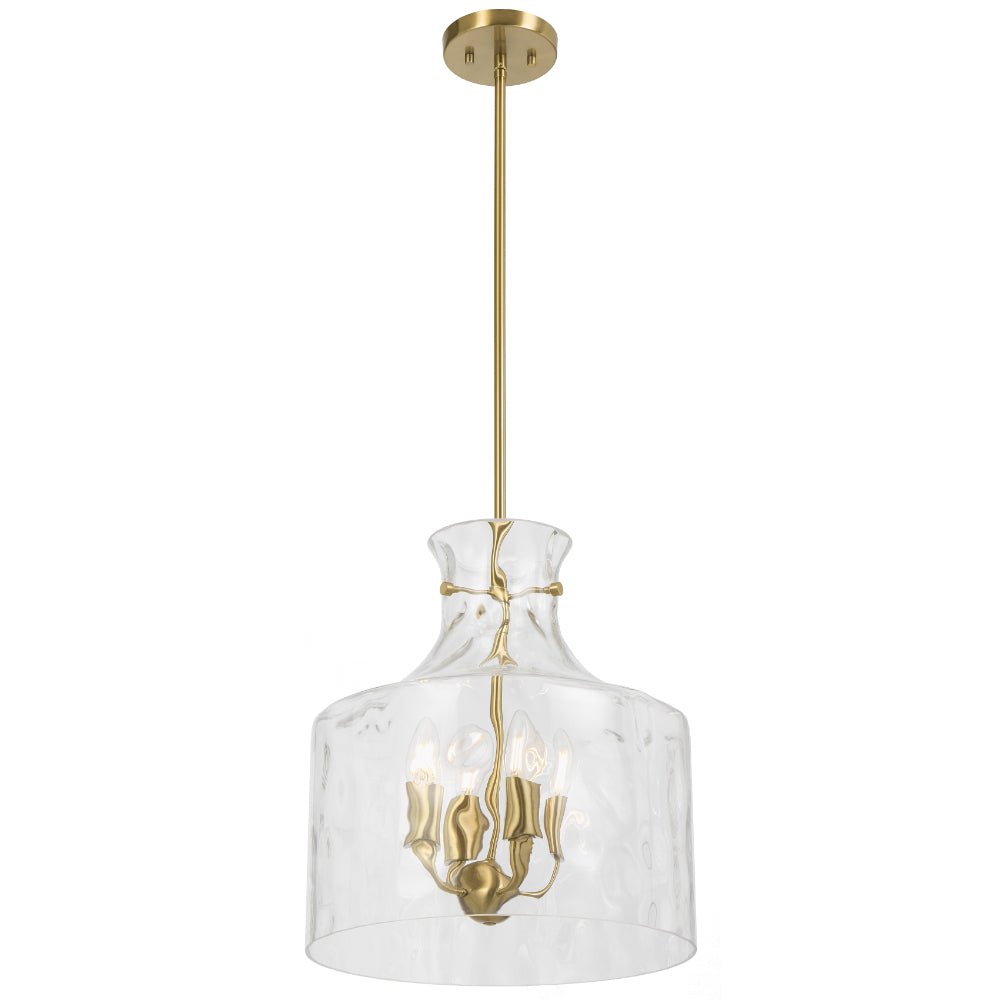 Telbix Perron 4 Light Pendant in Nickel, Black and Antique Gold