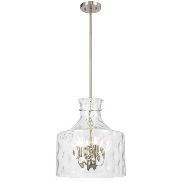 Telbix Perron 4 Light Pendant in Nickel, Black and Antique Gold