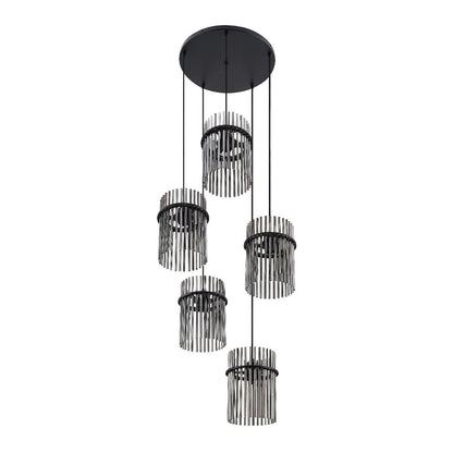 Telbix Quilo 5 Light Pendant- Black - Mases LightingTelbix