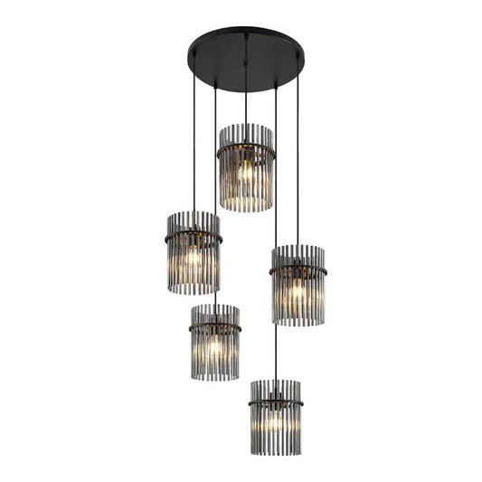 Telbix Quilo 5 Light Pendant- Black - Mases LightingTelbix