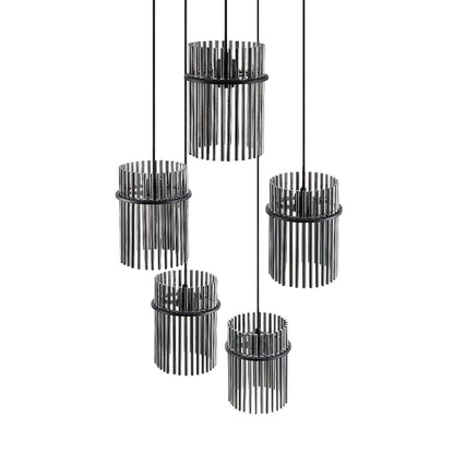 Telbix Quilo 5 Light Pendant- Black - Mases LightingTelbix