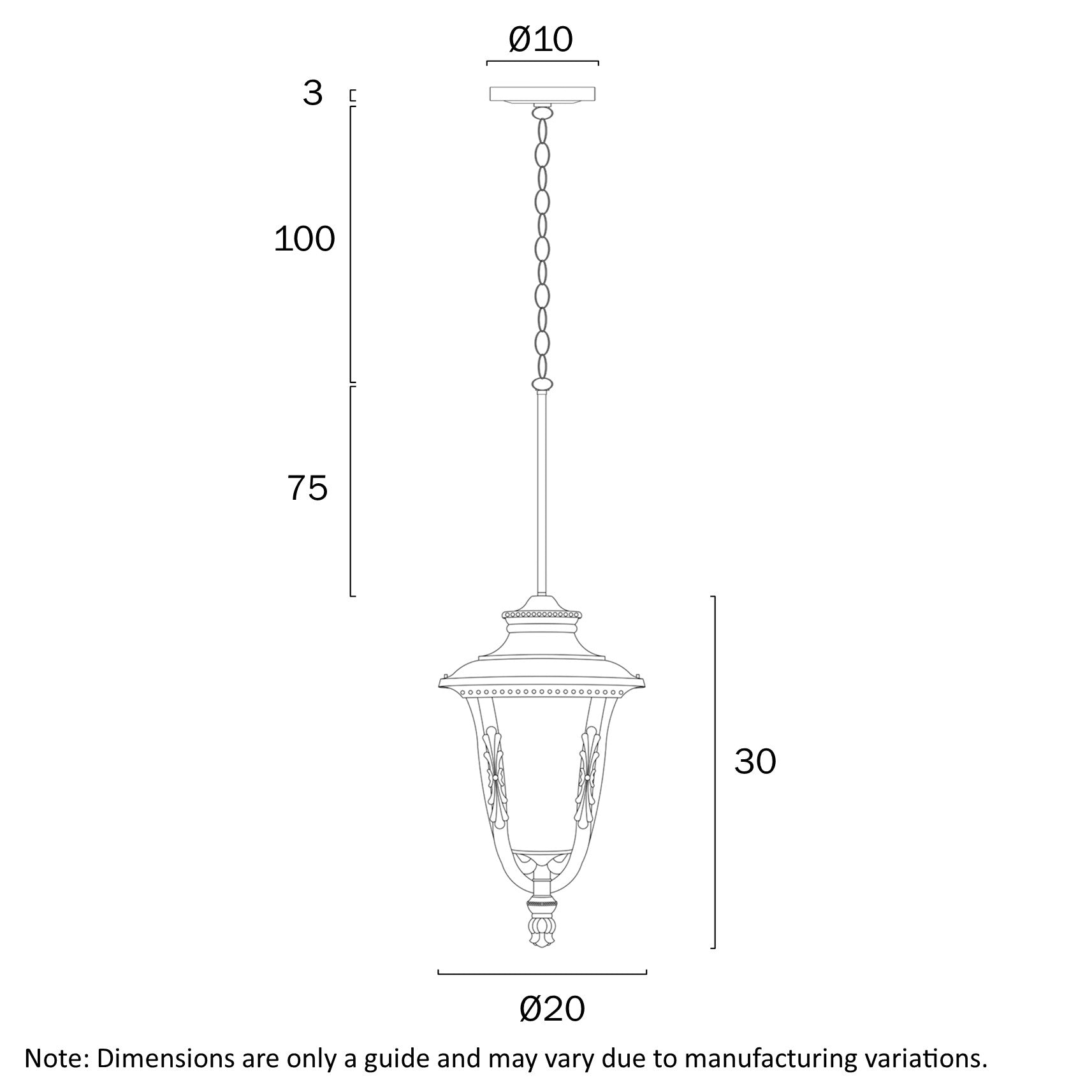 Telbix Ramiro Outdoor Pendant Light in Bronze & Black | 20cm & 25cm