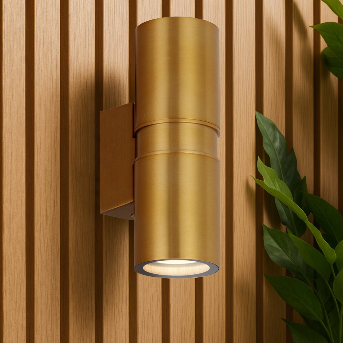 Telbix Sarnel Exterior Up/Down Wall Light in Rust or Brass