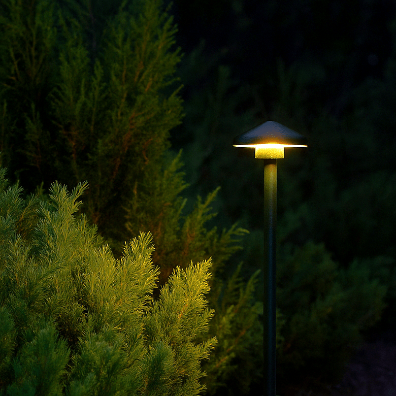 Telbix Scape Post Light in Verde Green, Black and Corten