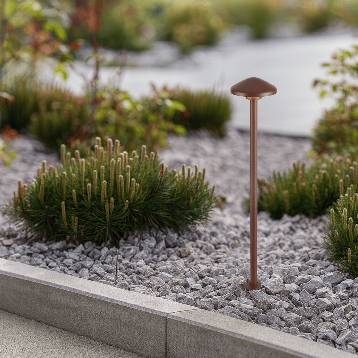 Telbix Scape Post Light in Verde Green, Black and Corten