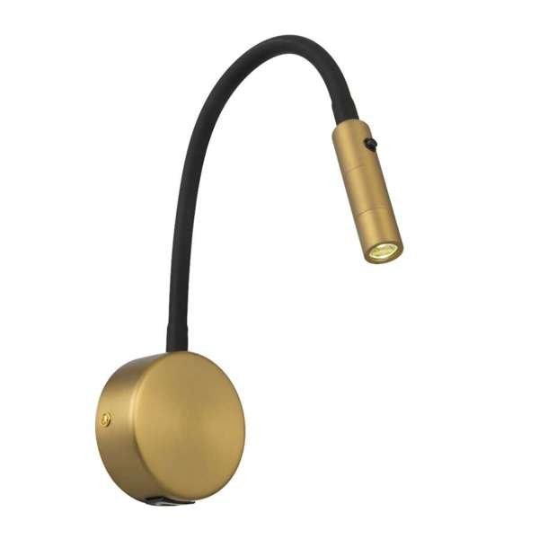 Telbix Solio LED Interior Wall Light with Flexible Arm and Head in Black, Nickel, White & Antique Brass