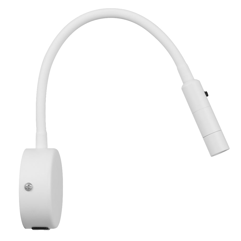 Telbix Solio LED Interior Wall Light with Flexible Arm and Head in Black, Nickel, White & Antique Brass