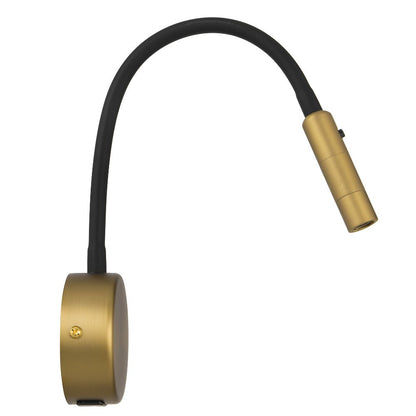 Telbix Solio LED Interior Wall Light with Flexible Arm and Head in Black, Nickel, White & Antique Brass - Mases LightingTelbix