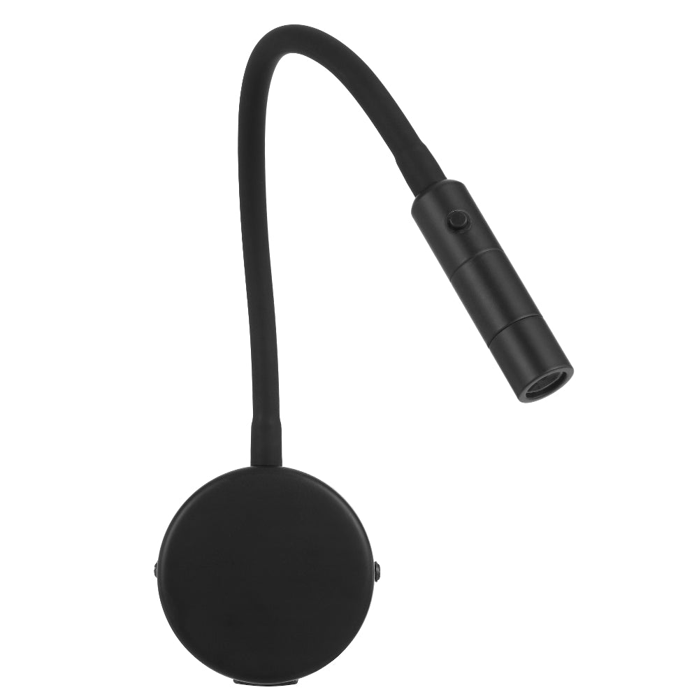 Telbix Solio LED Interior Wall Light with Flexible Arm and Head in Black, Nickel, White & Antique Brass