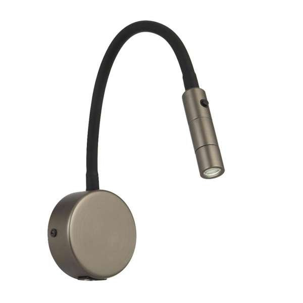 Telbix Solio LED Interior Wall Light with Flexible Arm and Head in Black, Nickel, White & Antique Brass