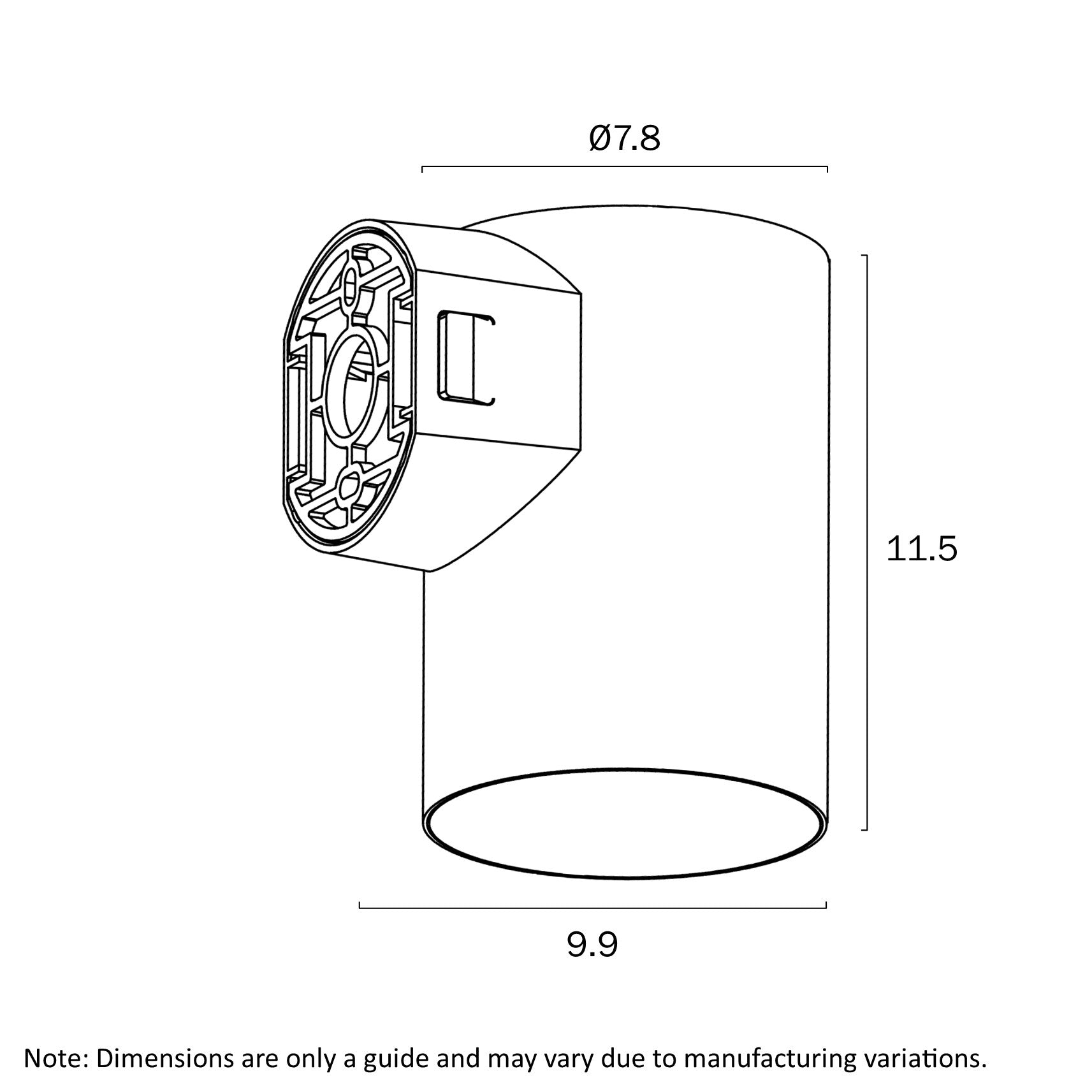 Telbix Stina 1 Light Exterior 9W LED Wall Light in Black or White
