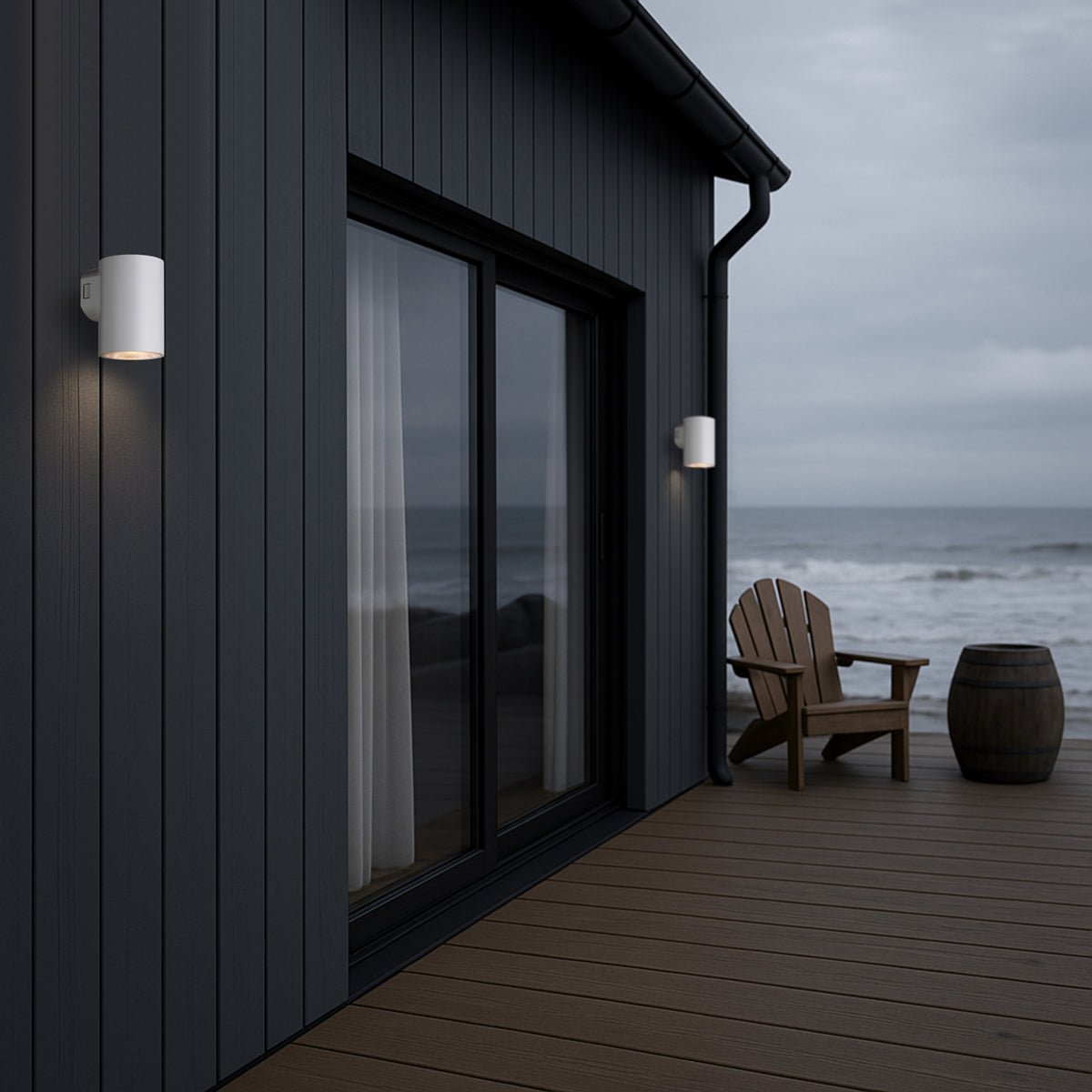 Telbix Stina 1 Light Exterior 9W LED Wall Light in Black or White