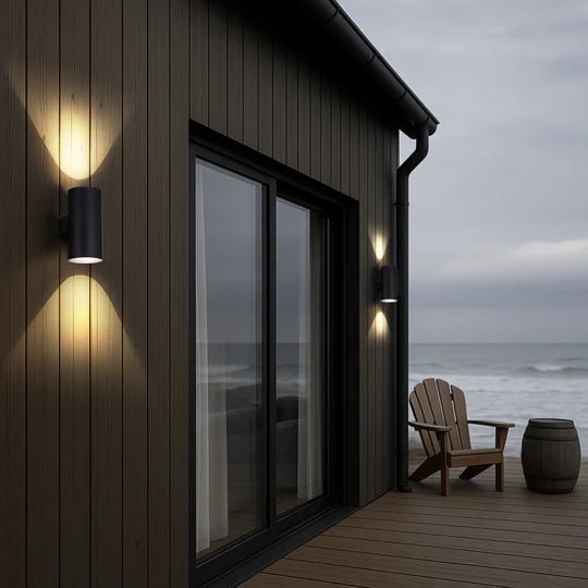 Telbix Stina 2 Light Exterior Wall Light in Black or White - Mases LightingTelbix