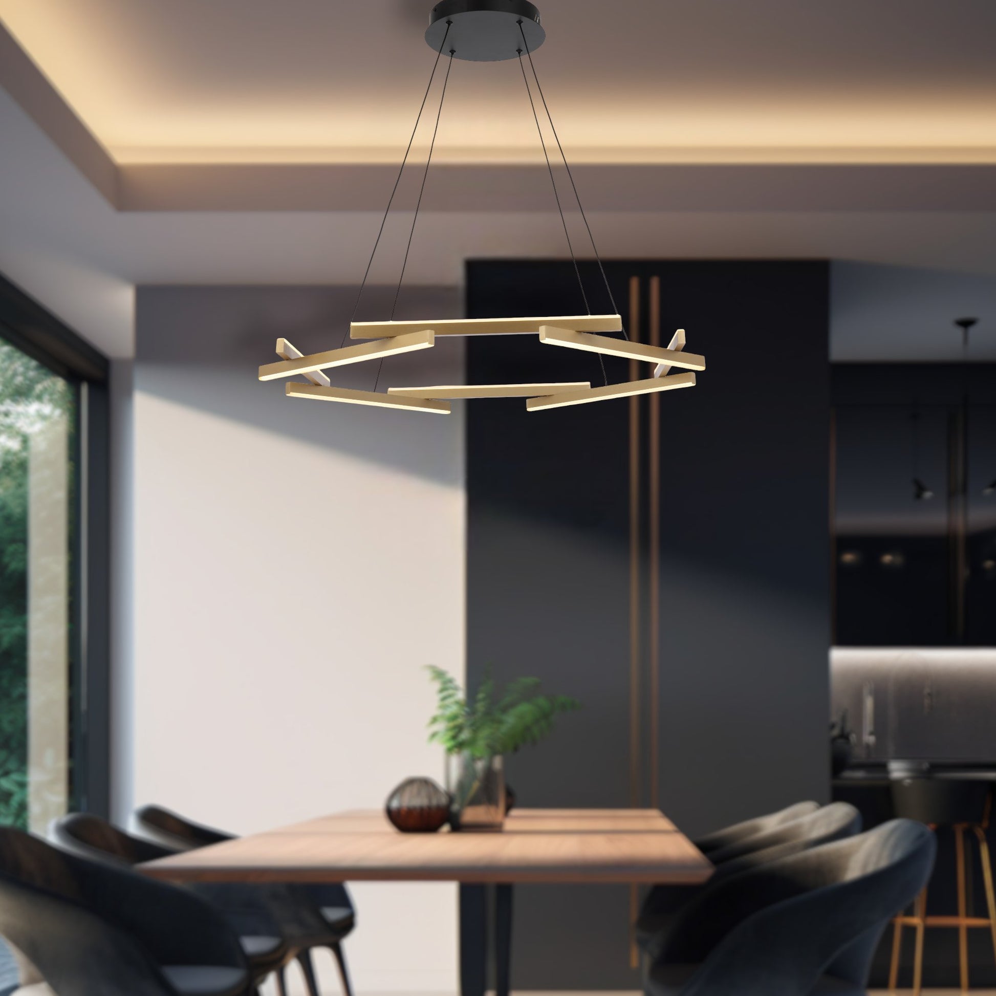 Telbix Tarson 1 Tier LED Pendant Black - Gold TARSON PE1T - BKGD - Mases LightingTelbix