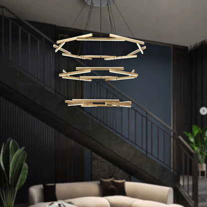Telbix Tarson 3 Tier LED Pendant Black - Gold TARSON PE3T - BKGD - Mases LightingTelbix