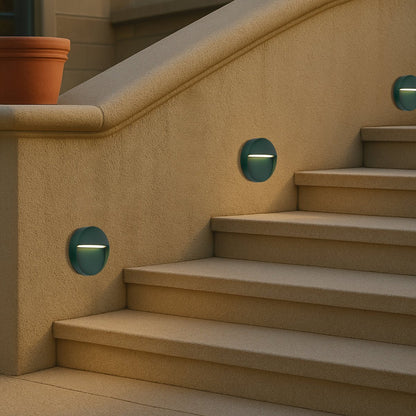 Telbix Terin Square or Round LED Step Wall Light in Black, Verde Green and White - Mases LightingTelbix