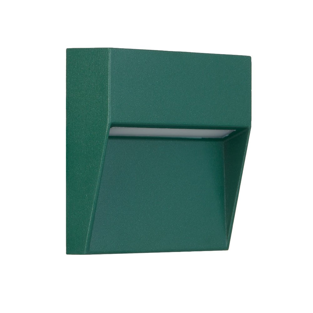 Telbix Terin Square or Round LED Step Wall Light in Black, Verde Green and White