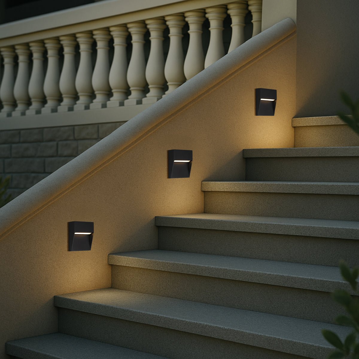 Telbix Terin Square or Round LED Step Wall Light in Black, Verde Green and White - Mases LightingTelbix