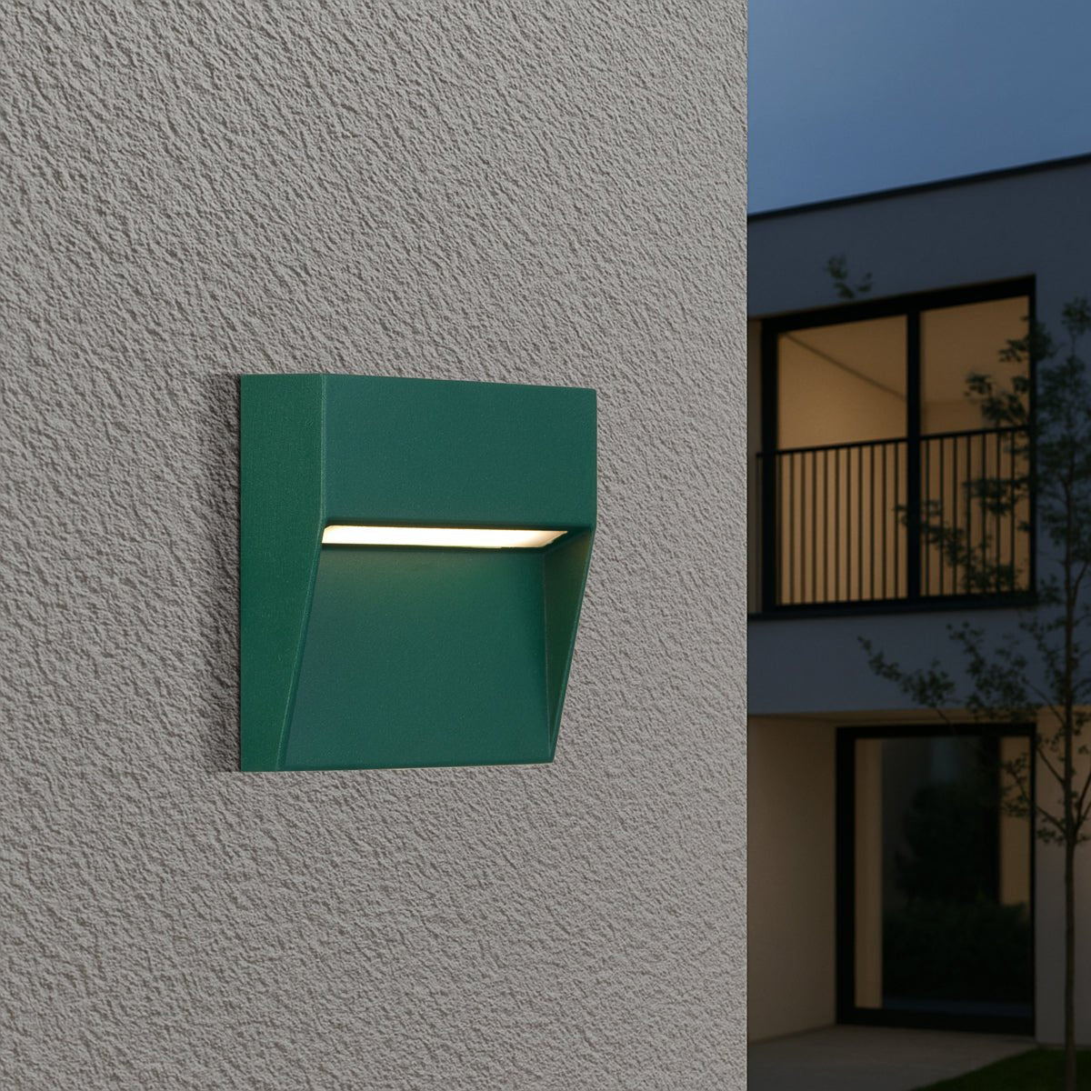 Telbix Terin Square or Round LED Step Wall Light in Black, Verde Green and White