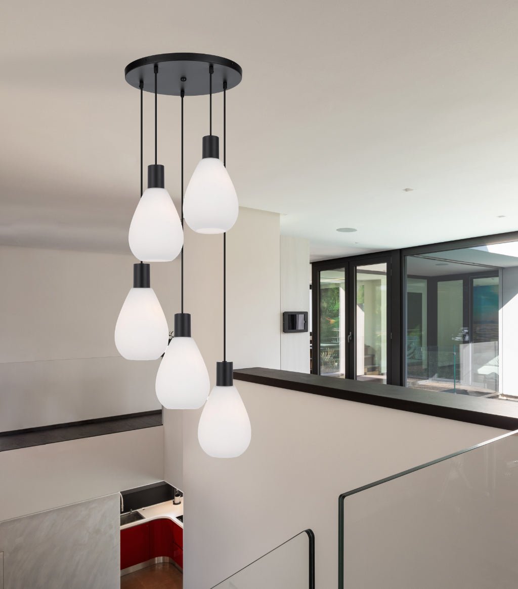 Telbix Tresor 5 Lights Pendant - Black Opal Matt