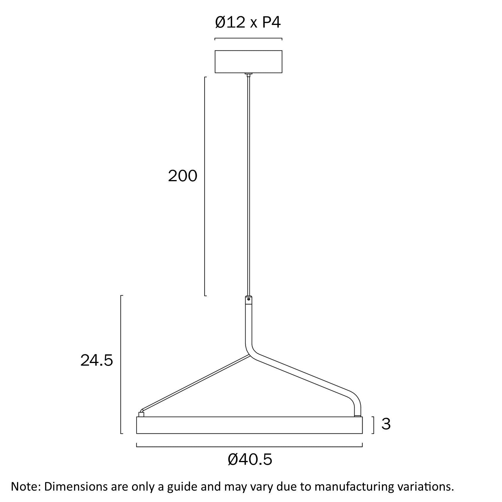 Telbix Truvon 40 LED Pendant Light Tri-Color Range