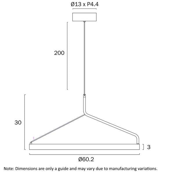Telbix Truvon 60 LED Pendant Light Tri-Color Range